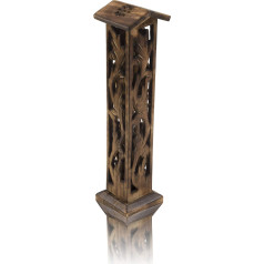 Wooden Incense Sticks and Cone Burner Holder Large Organic Eco Friendly Ash Catcher Agarbatti Holder Rustic Style Hand Carved for Meditation Aromatherapy Home Fragrance Products