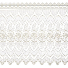 Plauener Spitze by Modespitze, Store Bistro Net Curtain with Rod Pocket High Quality Embroidery Cream 60cm Width 144cm