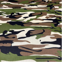 1 Metre Camoflague Pre-Cut Pack 100% Cotton Poplin Fabric Camouflage Print Fabric Quilting Fabric Tailoring Shirts Clothing Sewing Patchwork DIY Crafts (Green Camo)