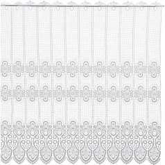Plauener Spitze by Modespitze, Store Bistro Gardine Scheibengardine mit Stangendurchzug, hochwertige Stickerei, Höhe 96 cm, Breite 176 cm, Weiß