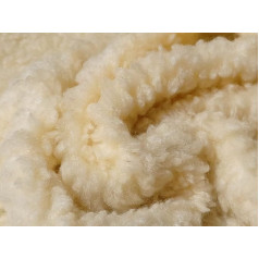CRS Fur Fabrics 5056653801476 Sherpa Faux Fur Fleece Sheepskin Fabric Material, Synthetic Fibre, Straw, 1 Metre, 150 cm x 100 cm