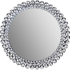 Everly Hart Collection Runder Steinspiegel, 61 x 61 cm, silberfarben (18FP1411E)
