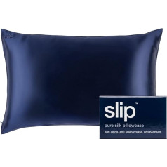 Slip Queen Silk Kissenbezug, Marineblau – Slipsilk Pure Mulberry 22 Momme 100% Seide Kissenbezug – Anti-Aging Anti-Sleep Crease Anti-Bed Head