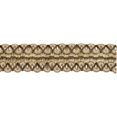 DecoPro Vintage 5 cm width: attached braid decoration - colour sand 4001 (sold by the yard = 91 cm 36/3 ft)