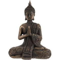 Beautiful Thai Style Cold Cast Bronze Lotus Position Buddha Beautiful Calm Ornament 19cm Tall