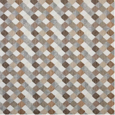 Kt KILOtela - Upholstery Fabric Jacquard Chenille Upholstery Fabric Chair Cushion Headboard Sofa Bags Wear-Resistant Sewing 100cm Long x 280cm Wide Diamonds Brown Beige - 1 Metre