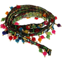 1 Yard Pompoms Mini Pompom Ribbon Tassel Cut Applique, Black