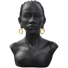 QIANLING Black African Women's Bust Statues, Modern Decor, African American Bust, Resin, African American Figures, African Art Bust, Suitable for Living Room Decoration