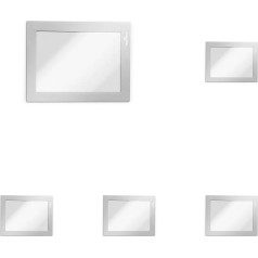 Durable Duraframe 487023 Info Frame (A6, Self-Adhesive with Magnetic Closure), Silver, Pack of 5