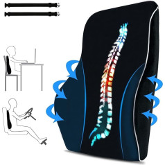 TheComfortZone Lumbar Support Pillow for Office Gaming Chair Car Lumbar Cushion Ergonomic Memory Foam Back Support Pillow with Adjustable Straps Breathable Orthopedic