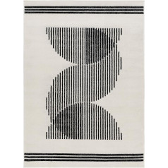 Surya Livorno Rug Bedroom, Living Room, Dining Room, Hallway - Modern Boho Rug with Geometric Pattern - Soft Scandinavian Living Room Rug Black White - Carpet 200 x 275 cm Large Rug