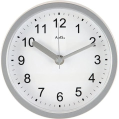 AMS 5926 Waterproof Wall Clock / Table Clock Radio Clock Bathroom Clock White Silver Bathroom
