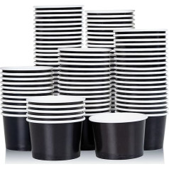 Paper Ice Cream Sundae 100 Pack 9oz Disposable Hot and Cold Dessert Bowls 255ml Black