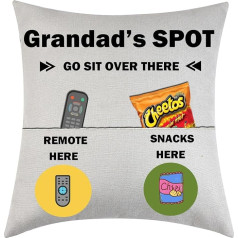 Tihnvk Grandad Pillow Cover, Gifts for Grandad Birthday Gifts with Pockets Cushion Cover 18x18, Grandad Gifts from Grandchildren, Birthday for Grandpa