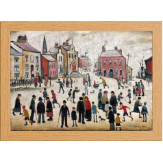 Lowry People Standing About Men's Glass Front Print 10 x 13.5 Inch