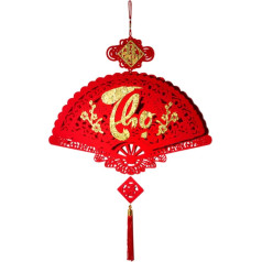 Facynde 2024 Chinese Decoration Chinese Fu Red Knot Tassel Chinese New Year Decoration Set Hanging Ornament with Chinese Knot Pendants Chinese Red Paper Lanterns