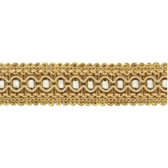 2,5 cm breite Imperial Collection dekorative Gimpen-Borte (Stil # 0125IG) Hellbraun Beige Gold mehrfarbig #8633 (Beige Gold, Dunkelgold, Hellbraun Beige), 9,5 m Vorteilspackung