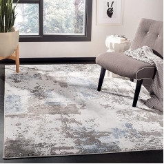 SAFAVIEH Craft Collection Contemporary Rug for Living Room Dining Room Bedroom Short Pile Grey and Blue 4ft x 72in