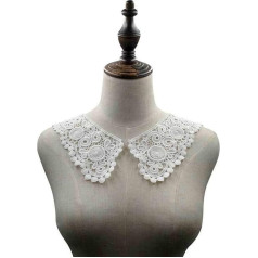 White and Black Lace Collar Sewing on Clothes Embroidered Applique Neckline Wedding Dress Accessories (White)