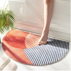 THRILRUG 60 x 100 cm Semicircular Front Door Mat, Entrance Area, Door Mat, Semicircular Welcome Entrance Mat, Durable, Semi-Circular, Dirt Trap, Non-Slip, Durable, Waterproof, Carpet