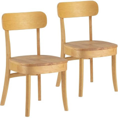 Homn Living Nala Pack of 2 Solid Oak Chairs 45.5 cm (Width) 49 cm (Depth) 83 cm (Height)