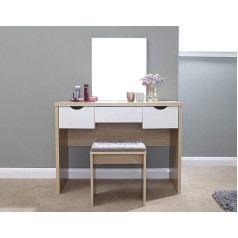 GFW Elizabeth Oak & White Contemporary Dressing Table Set