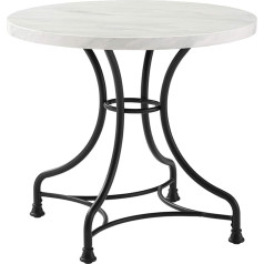 Crosley Furniture Madeleine Round Dining Table, Metal, Steel with Faux Marble Top, 32 Inches