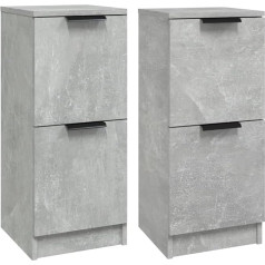 Vidaxl 2 x Sideboard Side Cabinet Multi-Purpose Cabinet Floor Cabinet Concrete Grey 30 x 30 x 70 cm Wood Material