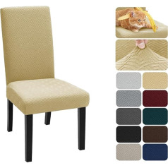 ‎Xineage XINEAGE Chair Covers, Set of 6, Stretch Chair Covers for Dining Room Chairs, Universal Chair Covers, Washable, Removable for Hotel, Ceremony, Banquet, Restaurant, Home (Beige)