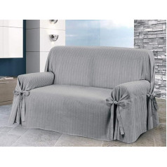 HomeLife - Armchair cover - Elegant armchair protector with stripes on a plain background - Cotton cover for armchair and protection against dust, stains and wear. High quality, grey.