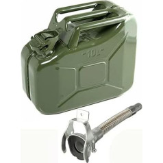 10 Litre Green Jerry Can for Fuel Petrol Diesel etc – Compact Design – with Flexi Spout