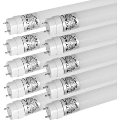 ZONE LED Set of 10 LED Tubes 60 cm Cold White (6500 K) 850 Lumen T8 G13-9W (Replaces 18W) Includes Starter LED Tube Fluorescent Tube Neon Tube Light Tube Lamp