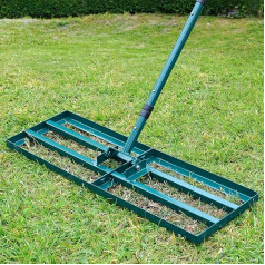 Signstek Lawn Squeegee Lawn Leveling Rake Golf Lawn Squeegee Tool with Handle Made of Stainless Steel for Lawn Sanding