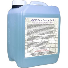 A.K.B. Steinreich Concentrate, (5 L to 2000 m²) Stone Cleaner Paving Stones Joints, Cleaner for Clean Plasters, Paths and Places, Green Growth Remover, Algae Remover