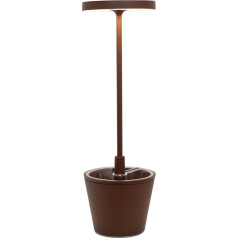 Zafferano, Poldina Reverso Lamp, Rechargeable and Wireless Table Lamp with Touch Control, Suitable for Indoor and Outdoor Use, Dimmer, 2200-3000 K, Height 35 cm, Colour Corten