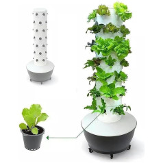 KKMNDE Garden Hydroponics System - 6 Stage & 36 Pod Aeroplane Growing System with Hydration Pump Landless Growing Herbs Fruits and Vegetables