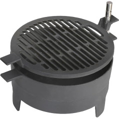 Morsø Grill '71 Table - Charcoal Grill with Swivel Cast Iron Cooking Grate, Table Grill for Balcony, Patio and Outdoor, in Clean Design, 33 x 31 cm, Black