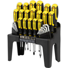 BLOSTM Magnetic Screwdriver Set with Stand, 44 Piece Screwdriver Set and Wall Mounted, Screwdriver Organizer - Phillips, Flathead, PZ, Star Screwdriver Sets, Metric and