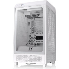 Thermaltake Tower 200 Snow Mini-ITX Computer Case 2 x 140mm CT140 Fan Support GPU Length up to 380mm White