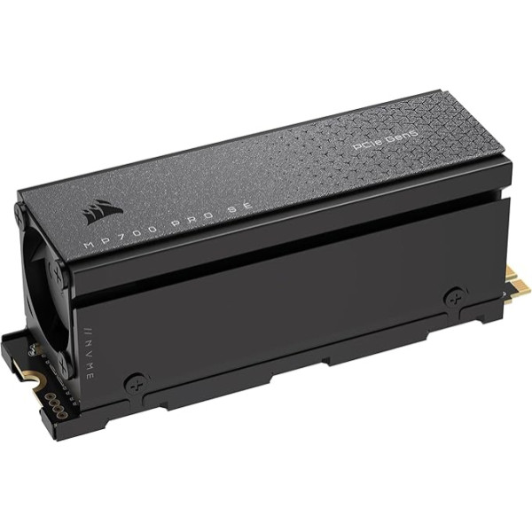 Corsair MP700 PRO SE with Air Cooler 2TB PCIe 5.0 x4 NVMe 2.0 M.2 SSD - M.2 2280 - Up to 14,000 MB/s. Sequential Reading - High Density 3D TLC NAND - Black