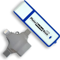 Omega Photo Backup Key - Universal for Mobile Phones, Tablets, Computers and More (64GB, Blue)