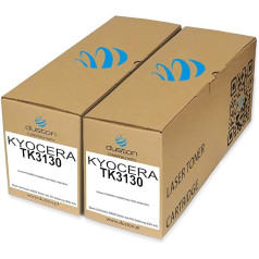 duston 2 x TK3130, TK-3130 Black Toner Compatible with Kyocera FS4200DN FS4300DN