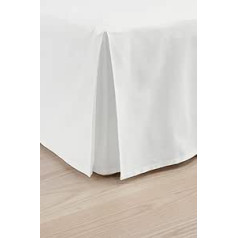 Jotex Colour Bed Skirt - 100% High Quality Organic Cotton Bed Skirt, Height 45 cm - White, 180 x 200 cm