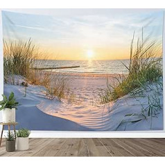 LB Tapestry Nature Wall Towel Sunset by the Sea Wall Hanging Summer Landscape Tapestry for Living Room Bedroom Dorm Wall Decoration 235 x 180 cm