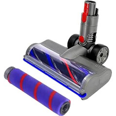 Asdazrxy Replacement Brush Compatible with Dyson V7, V8, V10, V11, V15 Vacuum Cleaner, Brush Replacement Part Accessories, Floor Nozzle with 4 LED Front Lights with 1 Replacement Roller for Hard