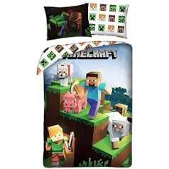 Minecraft Limited Edition 100% Cotton Reversible Duvet Cover 140 x 200 cm + Pillow Case