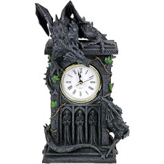 Stunning Gothic Clock With 2 Fighting Dragons by Nemesis Now