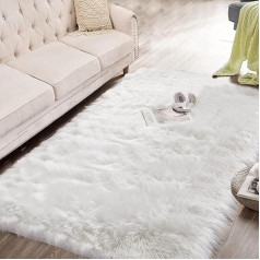 Jinxiull Top Quality Imitation Lambskin Rug, 50 x 150 cm. / 19.6 x 59 inches.Long-Haired Fur, Imitation Wool, Bedside Mat, Sofa Mat