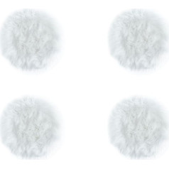 andiamo Ovium Faux Fur Seat Cushion, Decorative Cushion in Modern Sheepskin Look, 34 cm, Round, Set of 4, White