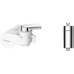 Philips AWP3754 X-Guard On Tap Water Filter & AWP1775CH Inline Shower Filter, KDF Filter System Against Residual Chlorine, Bacteria, Impurities, Water Filter for Bath and Shower, Chrome